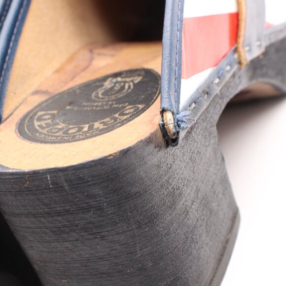 Vintage Ortoped Wooden Clog American Flag Women's EU Size 38 Made in Sweden - Picture 14 of 14